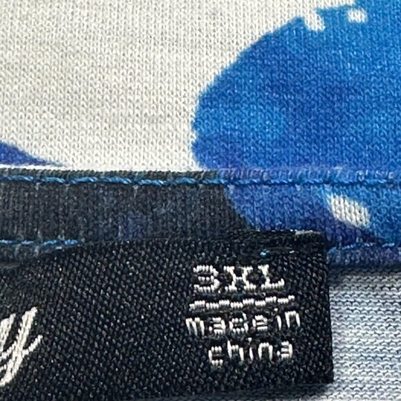 Lily By Firmiana Sleeveless Blue Leaf Print Tunic 3XL Beachy Summer Tropical - Picture 4 of 10